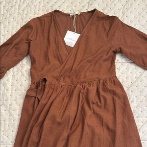 Brown Wrap Maxi Dress